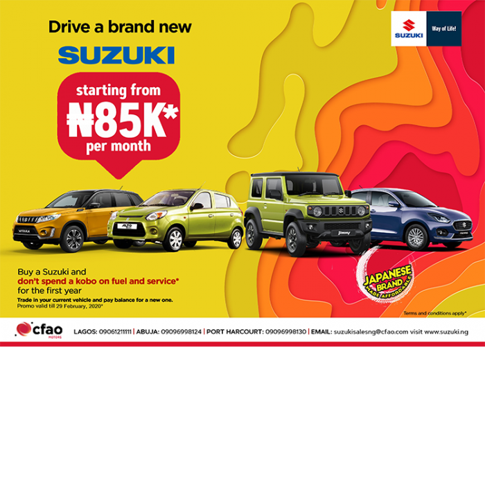 Drive a brand new Suzuki